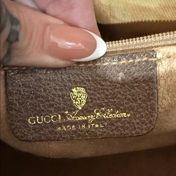 Vintage Gucci Monogram Canvas Bag with Red and Green Accent - Picture 10 of 15